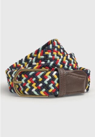 Oxford Brown and Multicoloured Stretch Woven Belt