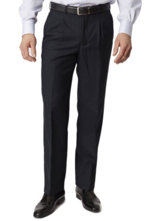 Regular Fit Navy Branmarket Wool Blend Trousers