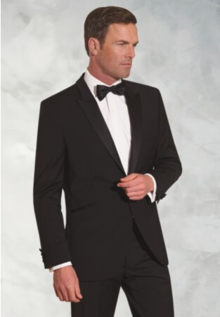 Tailored Fit Sapphire Black Wool Blend Dinner Suit